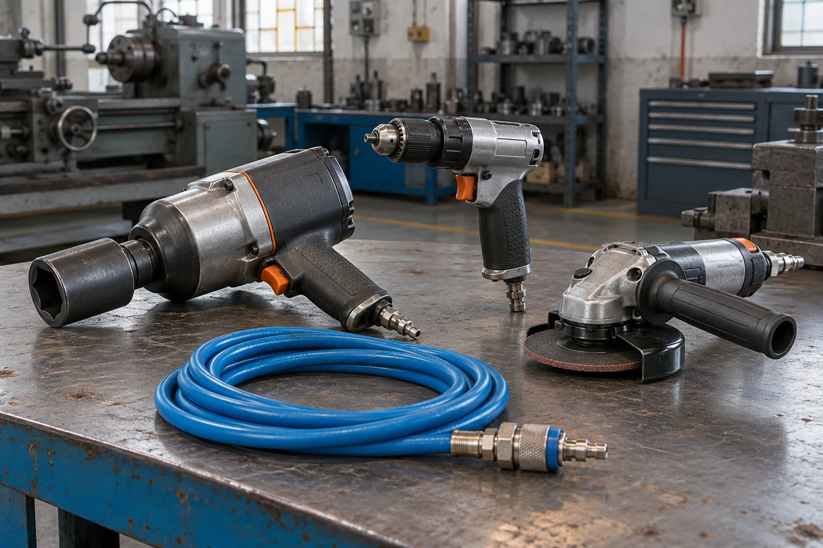 Pneumatic impact wrench air drill grinder and compressed air hose